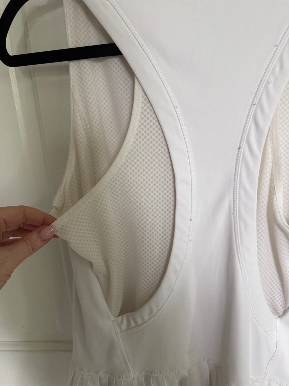 Athleta Advantage Dress White Mini Pleated Tennis Racerback Skort Mesh - Picture 9 of 9